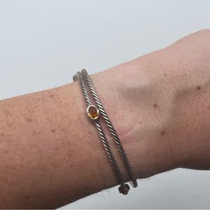 David Yurman Silver Cable Bangle Set